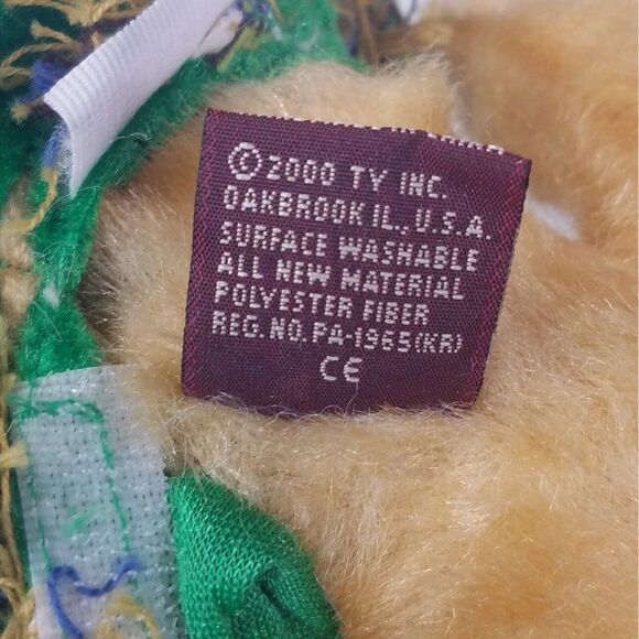 Ty Beanie Babies Alfalfa Scarecrow Bear Retired Plush Toy 1993 Attic Treasures - Picture 10 of 10